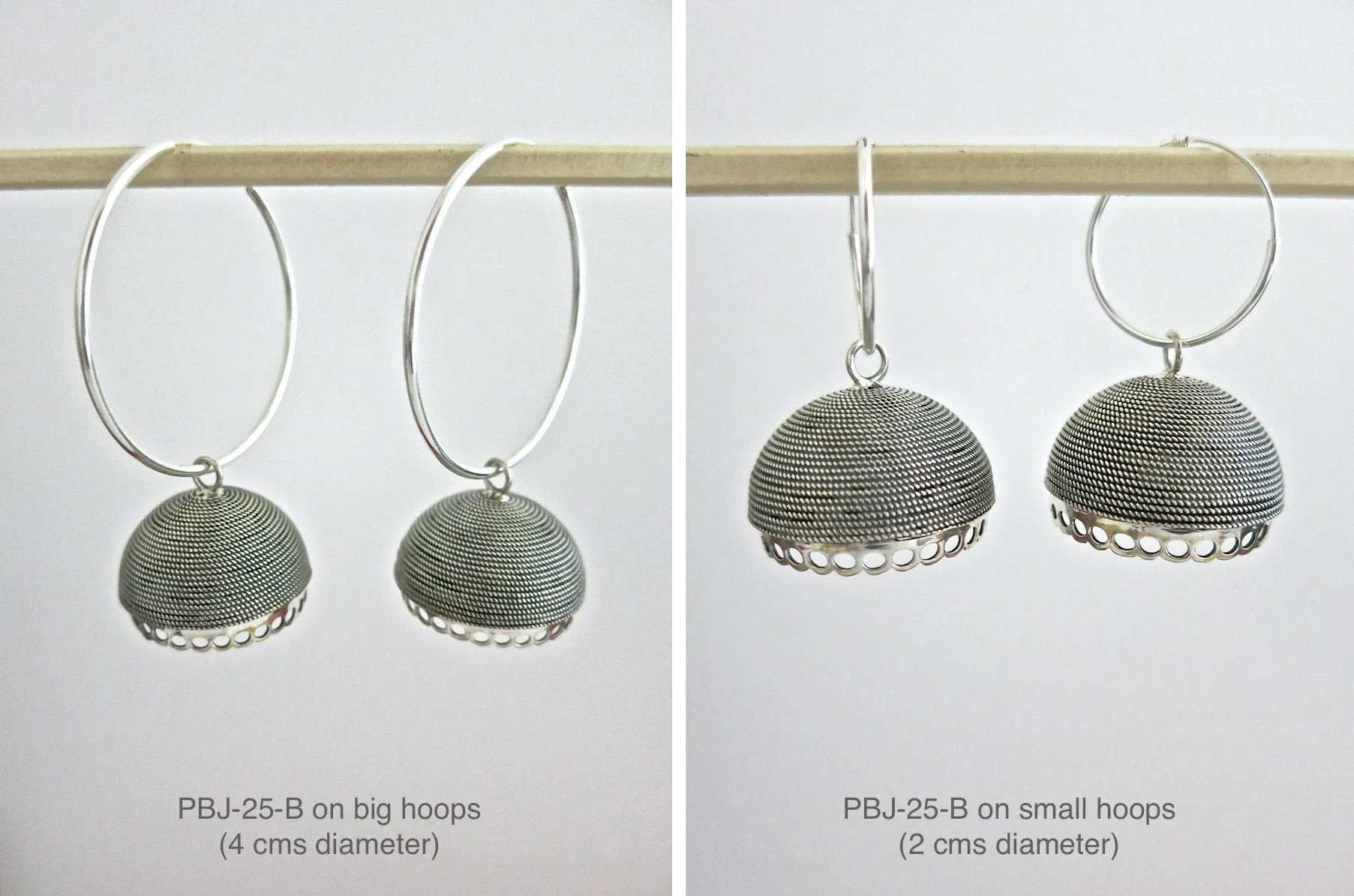 Classic, twisted wire-wrapped, big Jhumka bottoms