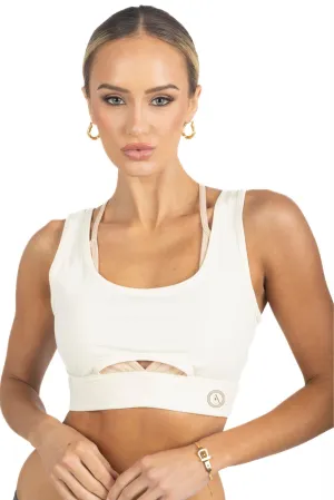 Cleo Color Block Activewear Sportsbra in Beige