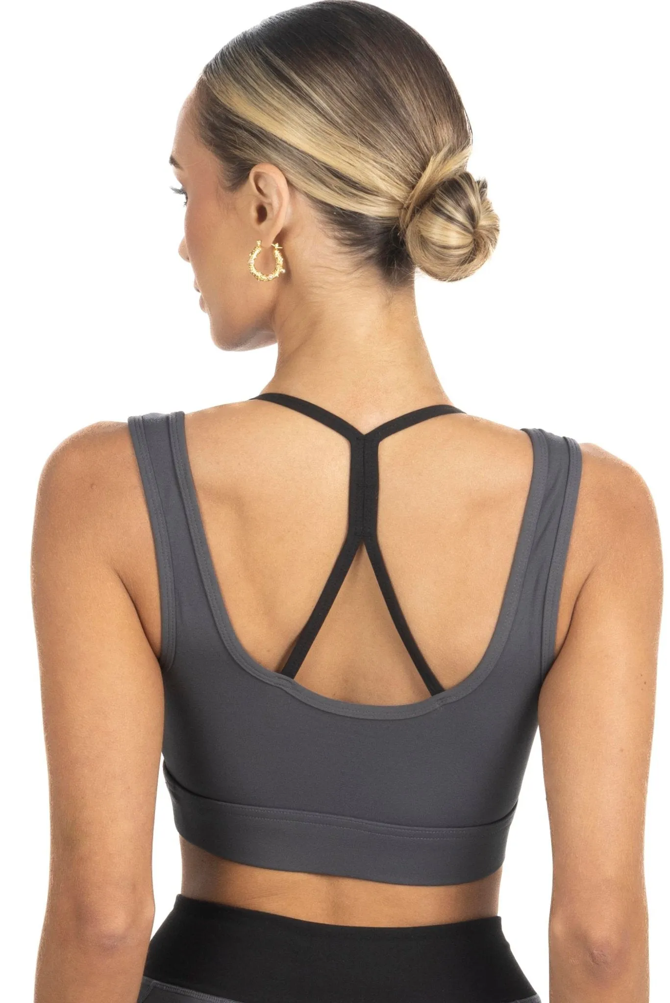 Cleo Color Block Activewear Sportsbra in Black