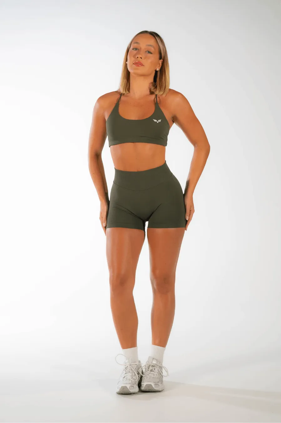 Club Athletica Flex Twist Crop Olive Green
