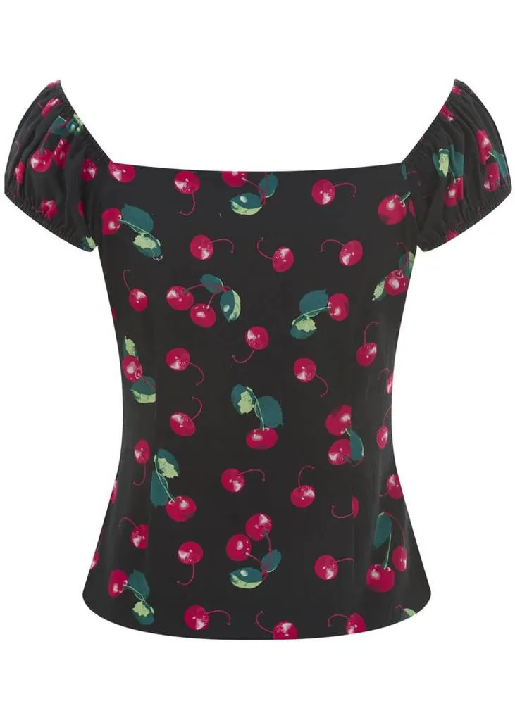 Collectif Dolores 50's Cherry Top Black
