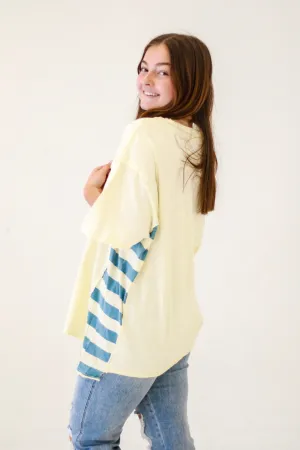 Contemporary Chic Side Piecing Tee in Cream by Oli & Hali