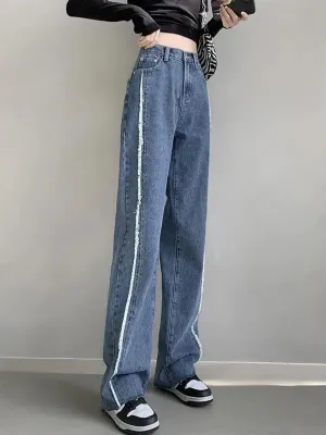 Contrast Freyed Denim