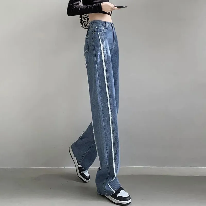 Contrast Freyed Denim