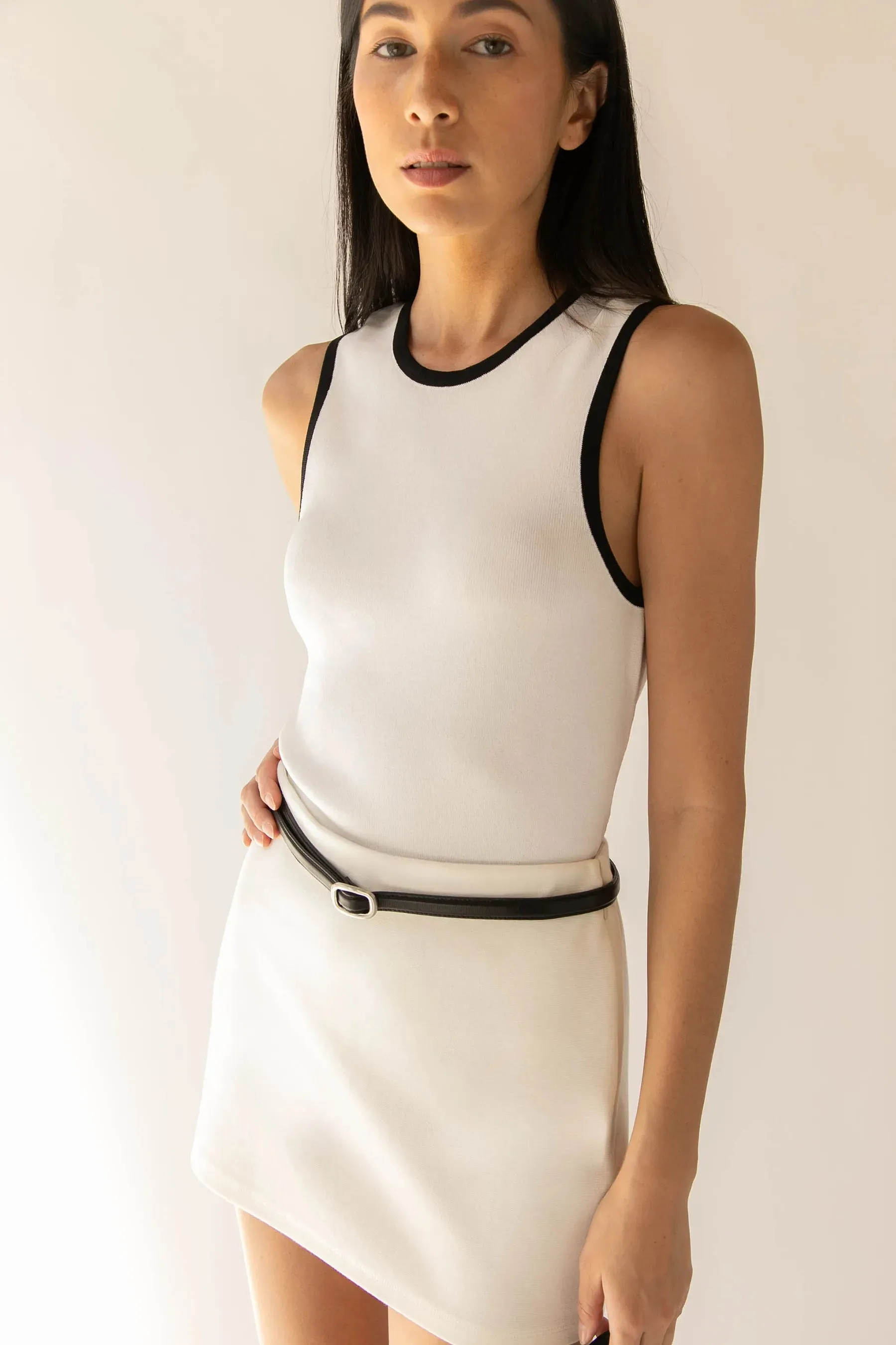 Contrast Trim Racer Back Tank Top