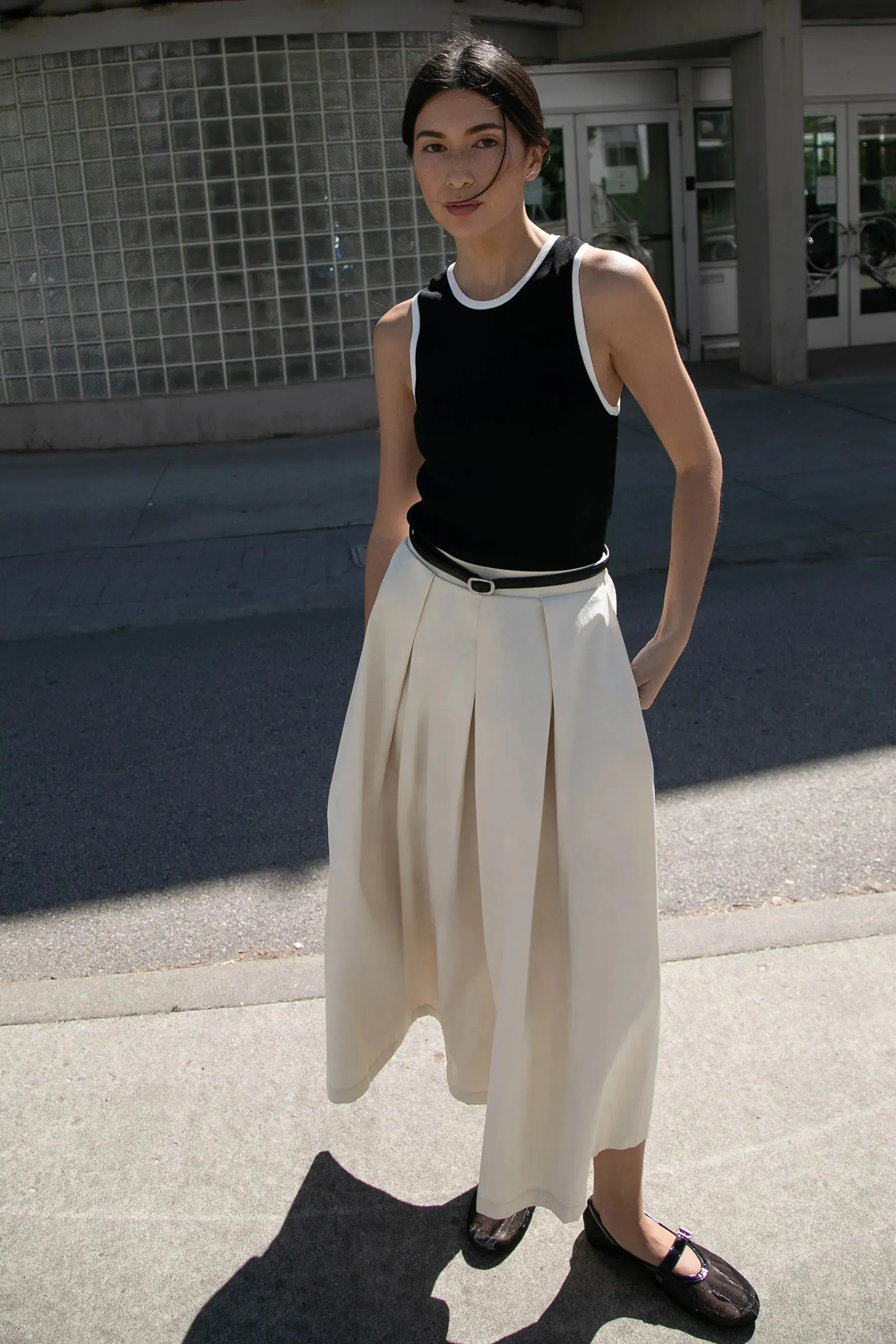 Contrast Trim Racer Back Tank Top