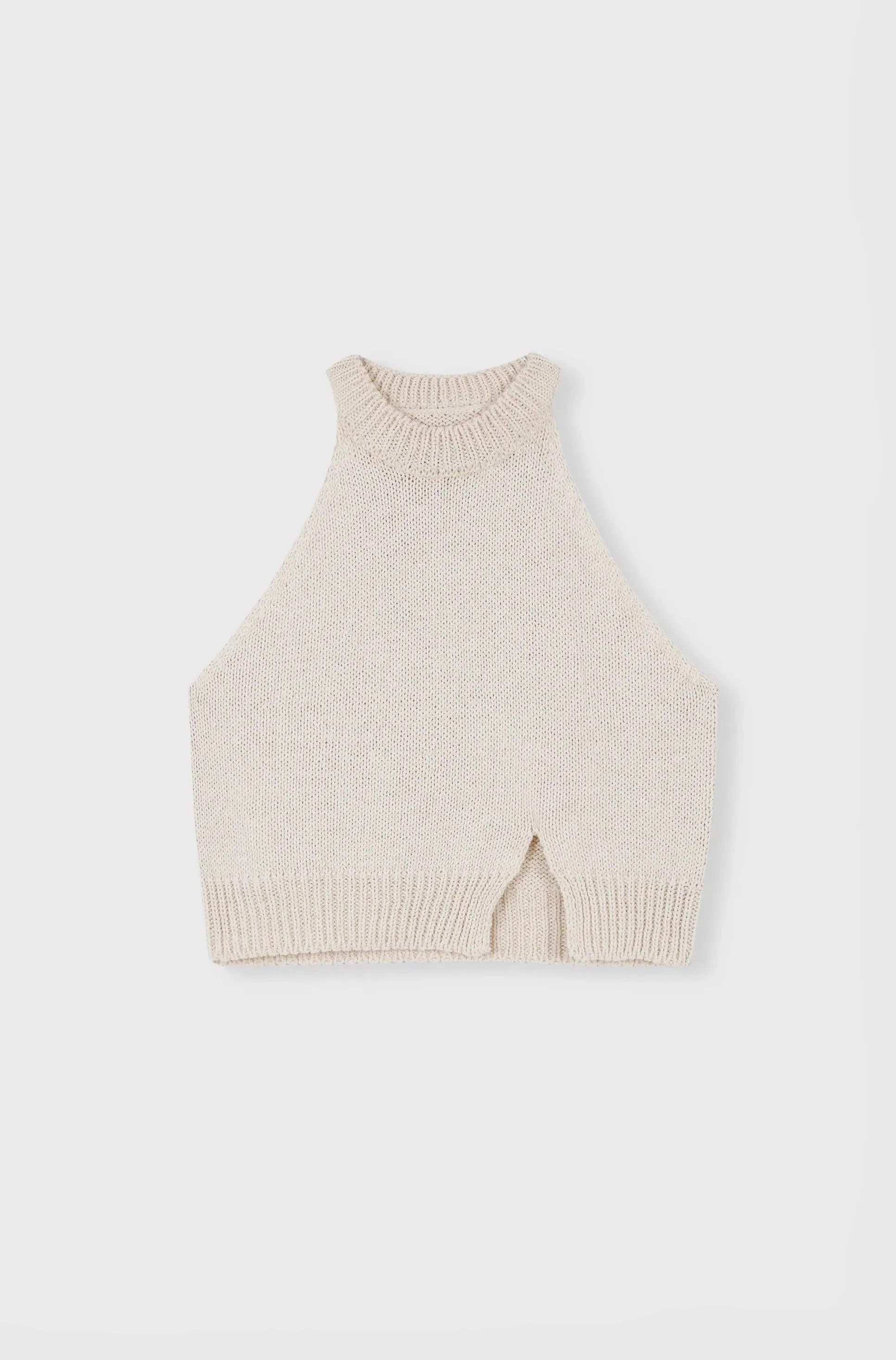 Cotton Halter Opening Top, Natural
