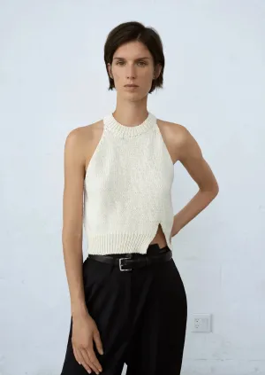 Cotton Halter Opening Top, Natural