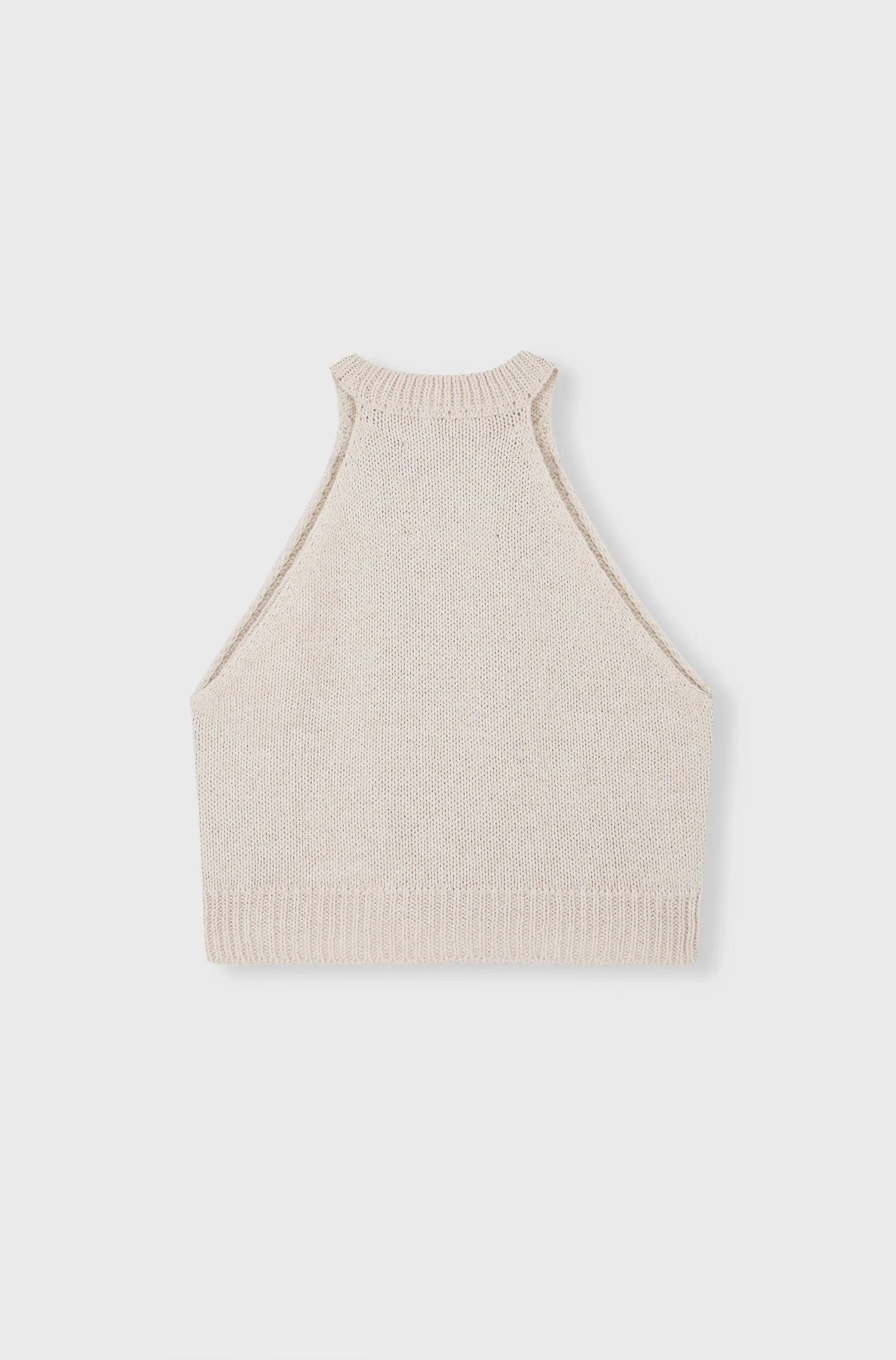 Cotton Halter Opening Top, Natural