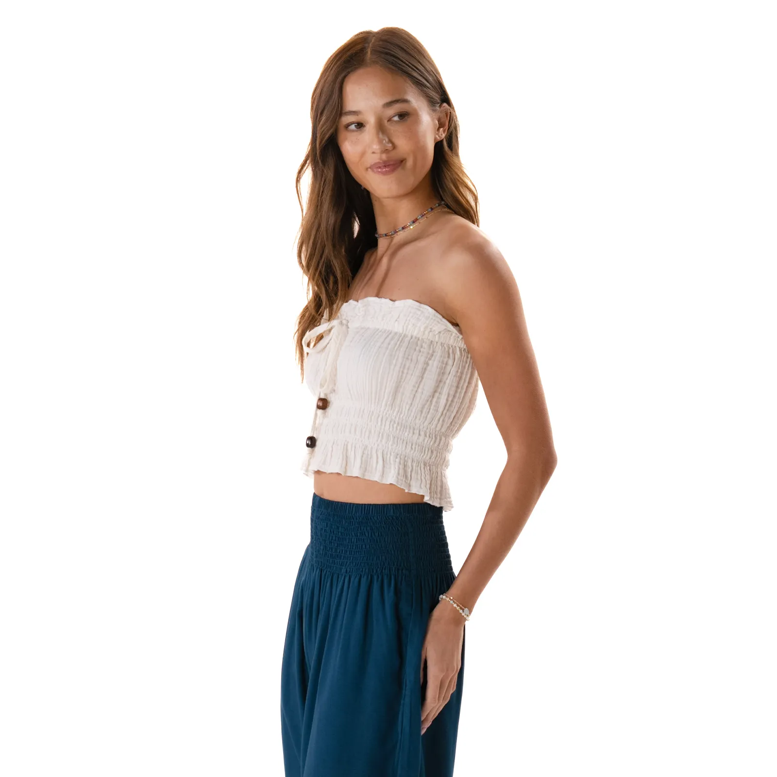 Cream Coastal Tube Top