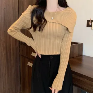 Cream Off-Shoulder Knit Top