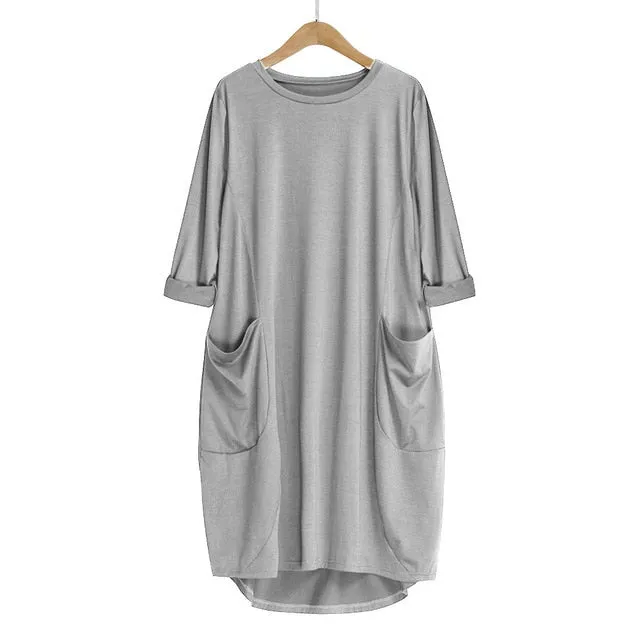 Crew Neck Plus Size Casual Long Tops