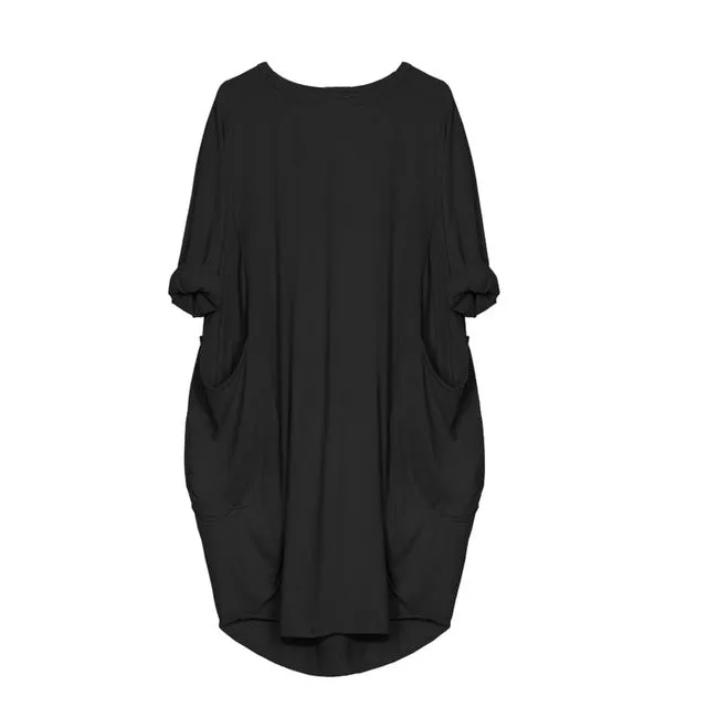 Crew Neck Plus Size Casual Long Tops