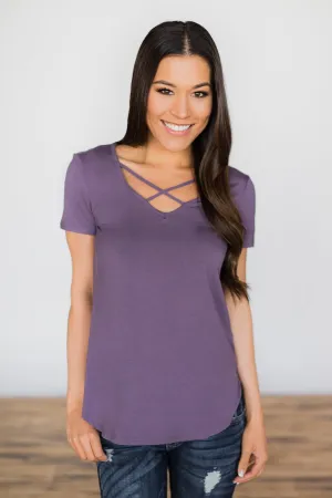 Cross the Line Top ~ Royal Purple