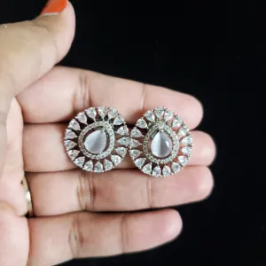 Cubic Zirconia Classic Tops With Rhodium Plating Grey