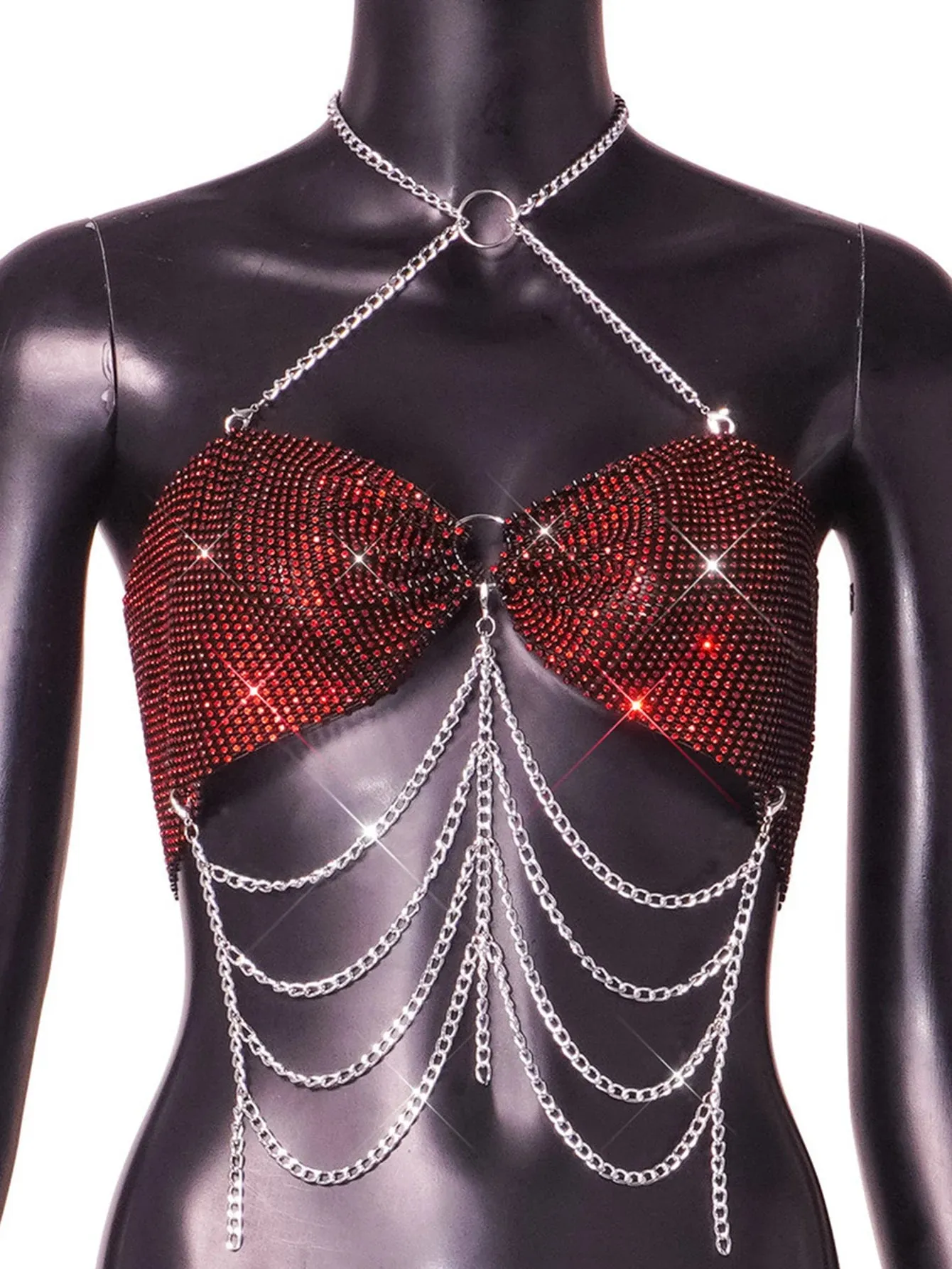 Daring Rhinestone Fishnet Corset Crop Top – The Ultimate Party Essential