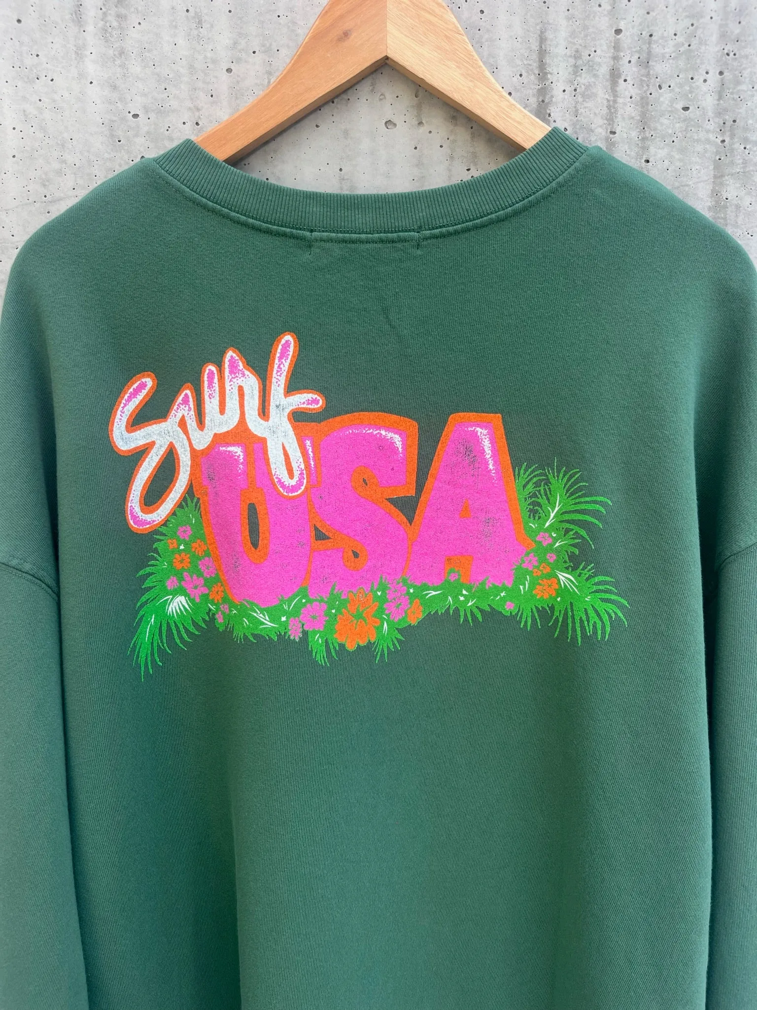 Daydreamer Beach Boys Surf USA Oversized Crew Stormy Green