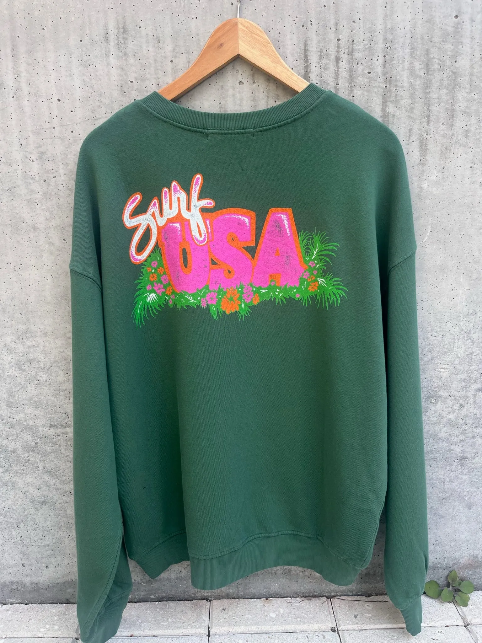 Daydreamer Beach Boys Surf USA Oversized Crew Stormy Green