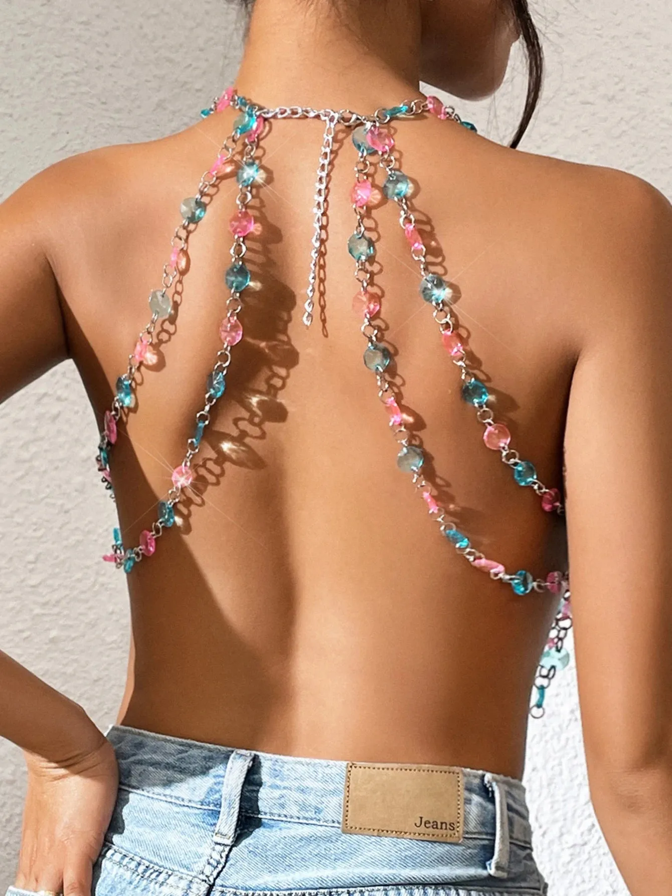 Dazzling Rhinestone Halter Crop Top – Shine All Night