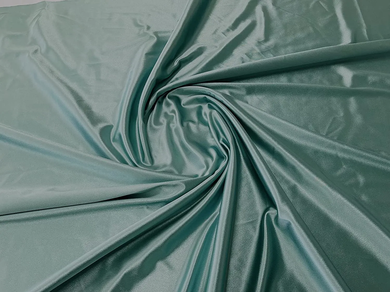 Deluxe Shiny Polyester Spandex Stretch Fabric (1 Yard, Seafoam)