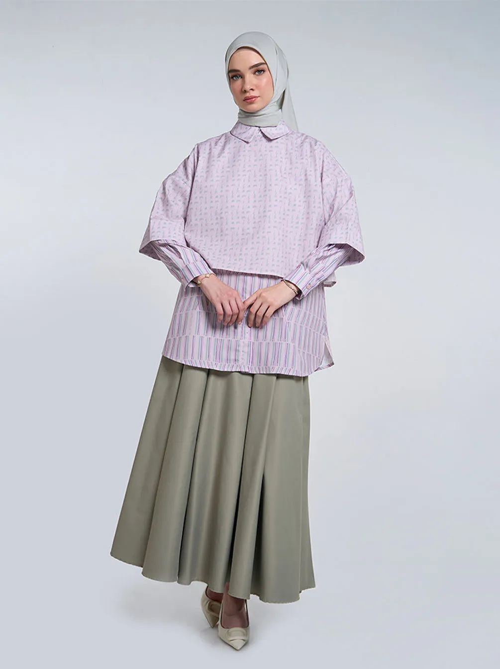 DIANTI LAYERED TOP PALE LILAC