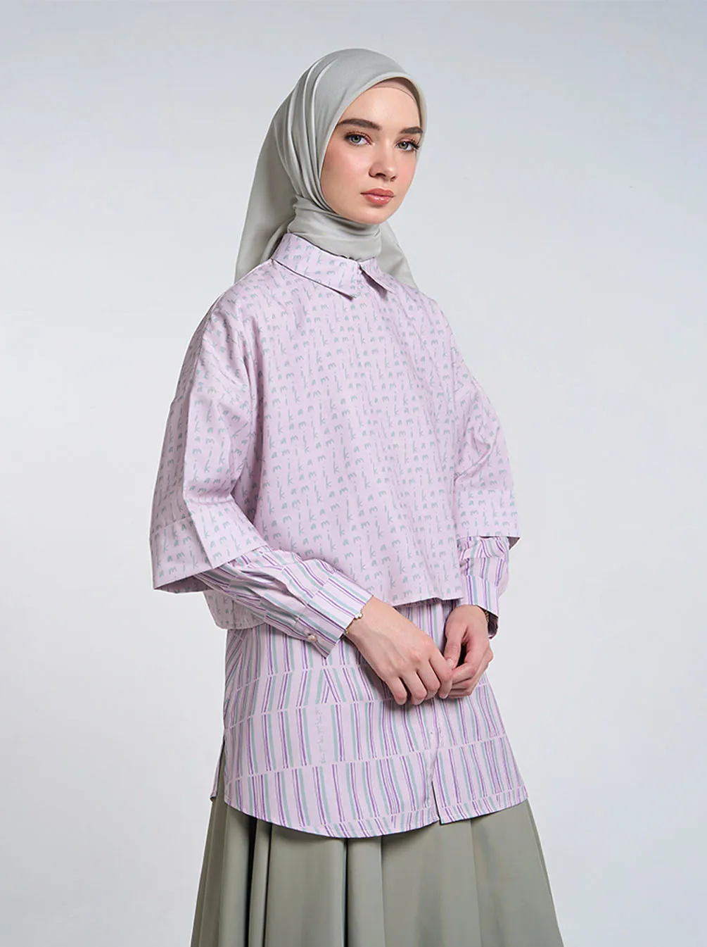 DIANTI LAYERED TOP PALE LILAC