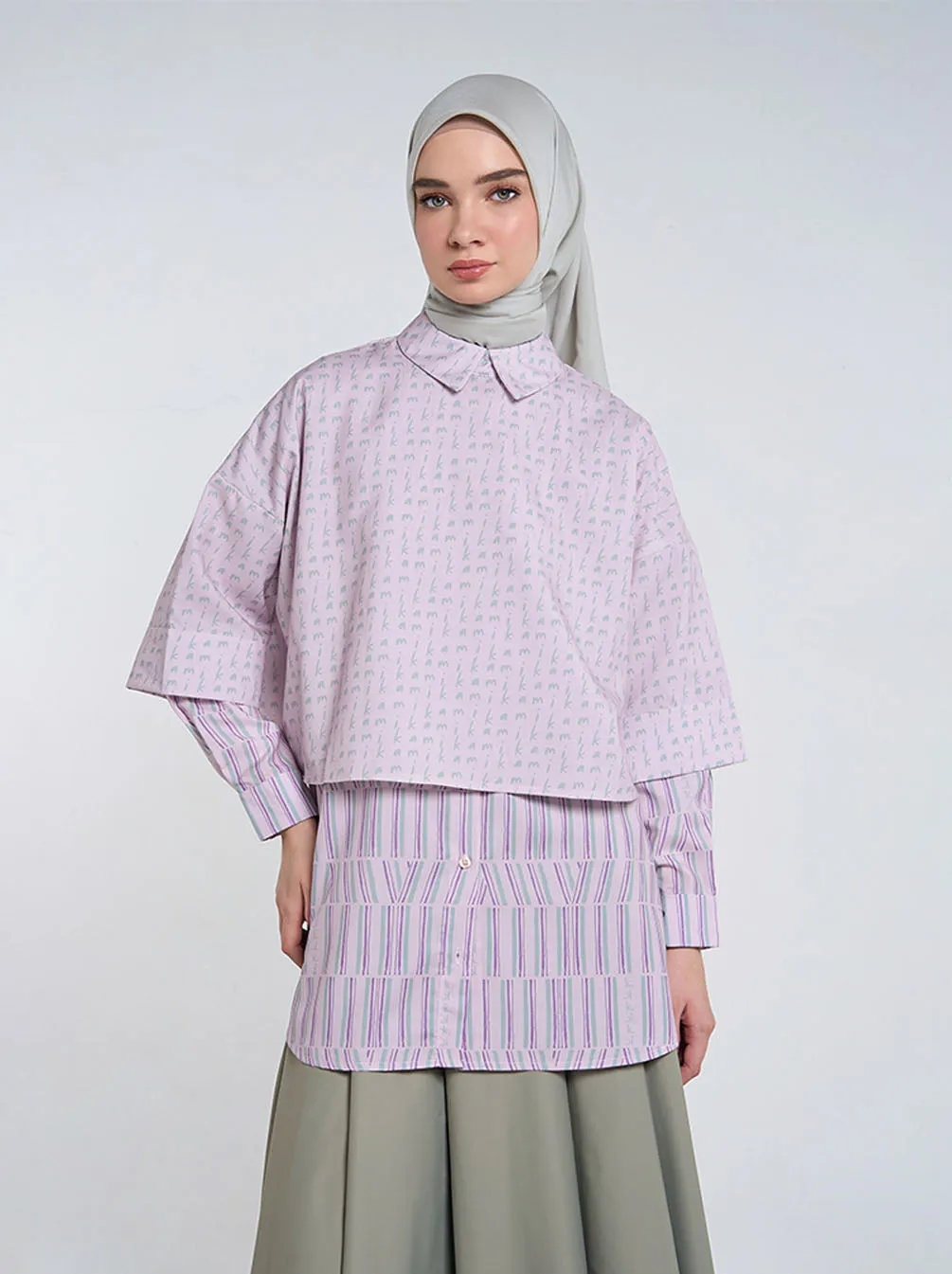 DIANTI LAYERED TOP PALE LILAC