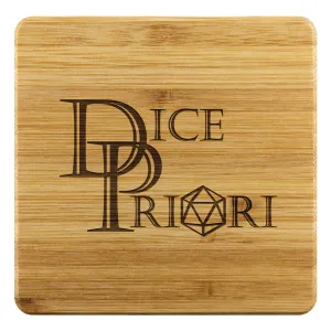 Dice Priori Classic Text Logo Bamboo Coasters (Set of 4)