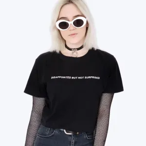 Disappointed But Not Surprised T-Shirt Women Casual Tumblr Inspired Pastel Pale Grunge Aesthetic Tee Funny T Shirt For Girls