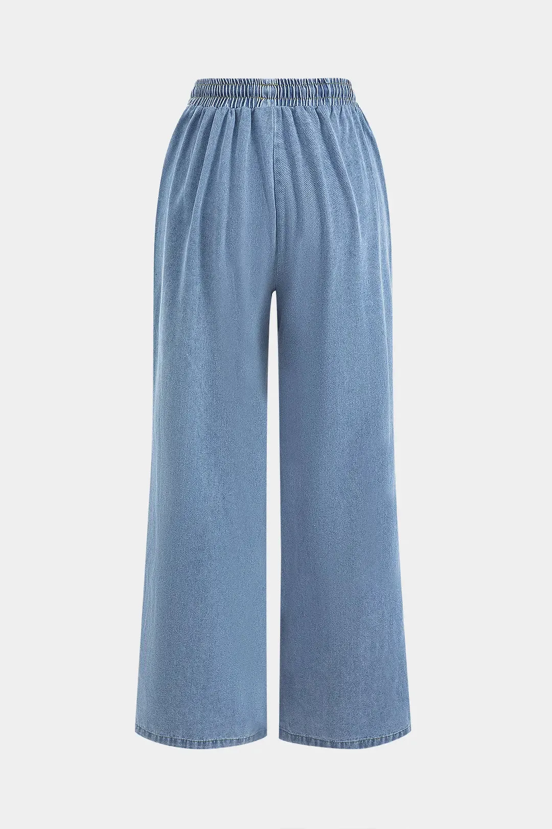 Dixie - Stylish Zipper Denim Woman's Top & Wide Leg Pants