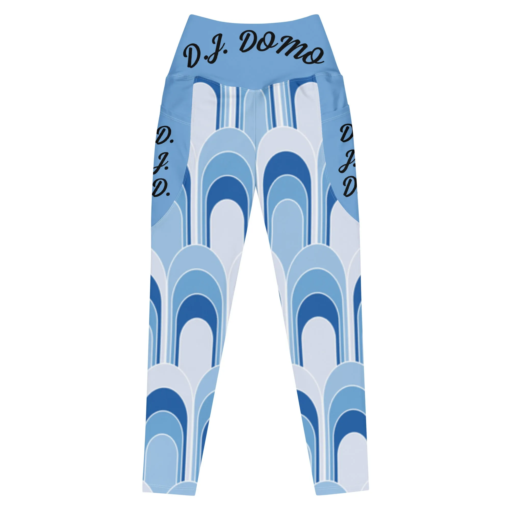 D.J. Domo "Geometric Blue" Leggings with pockets