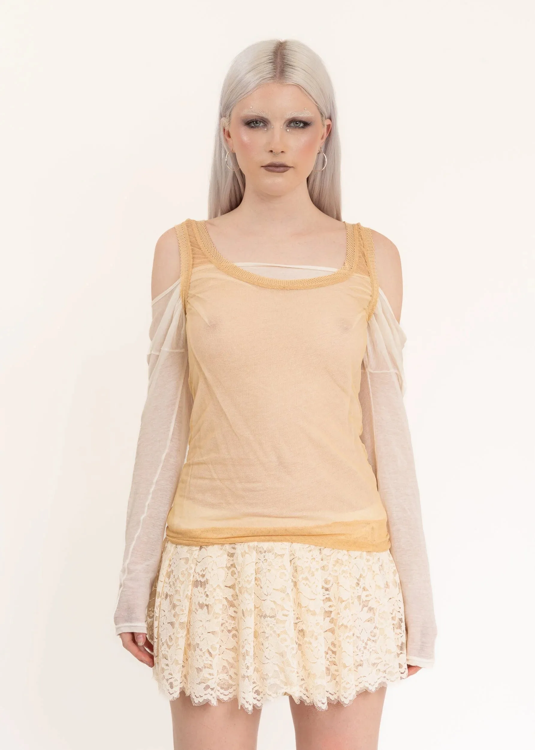 Double layered off the shoulder top