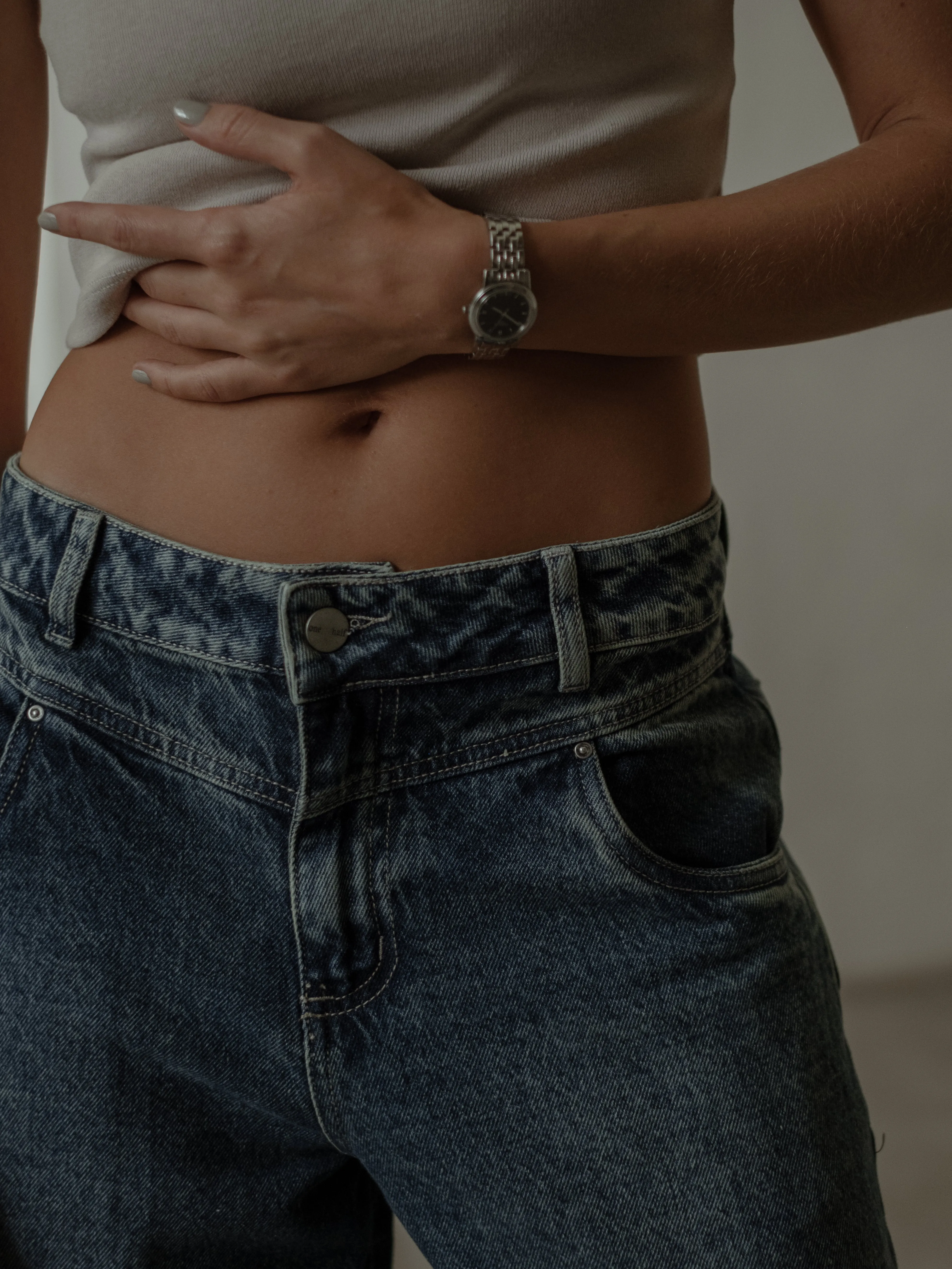 DOUBLE WAISTBAND JEAN  - DIRTY CLASSIC BLUE
