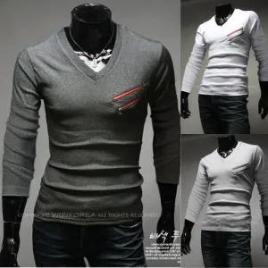 Double Zip Fashion Pocket Tee
