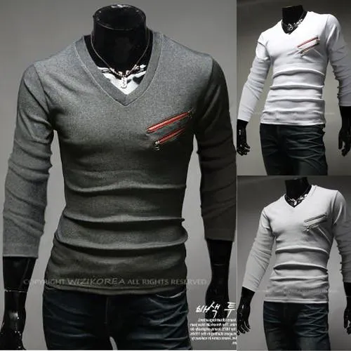 Double Zip Fashion Pocket Tee
