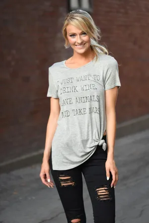Drink Wine Save Animals Top