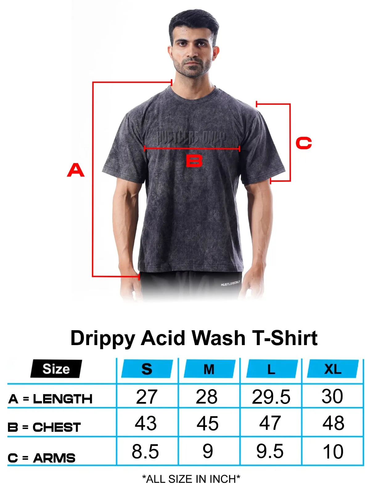 Drippy Acid Wash Tshirt - Black