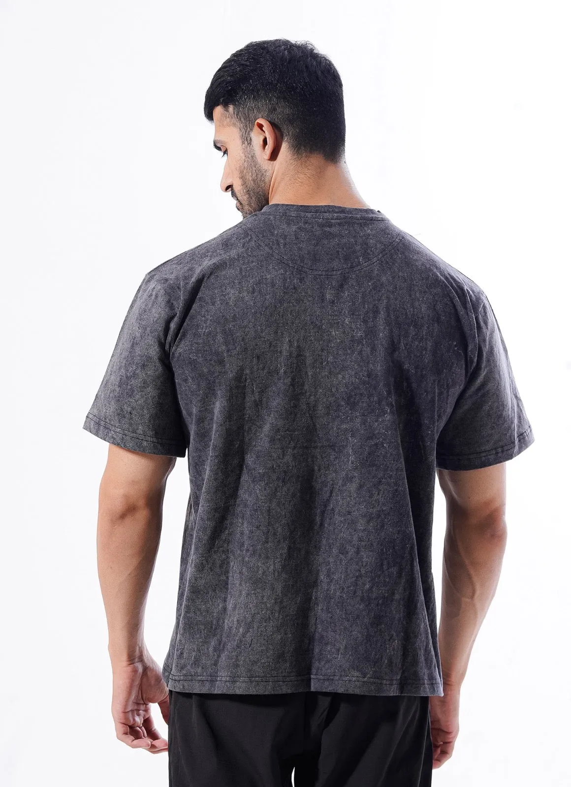 Drippy Acid Wash Tshirt - Black