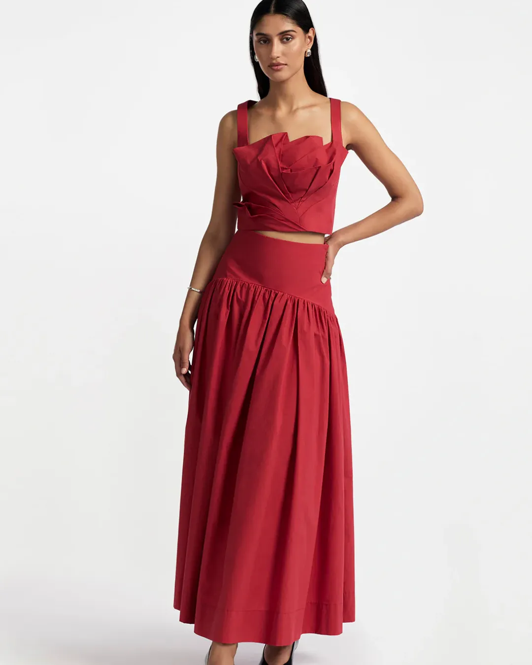 DROP WAIST SEAM SKIRT