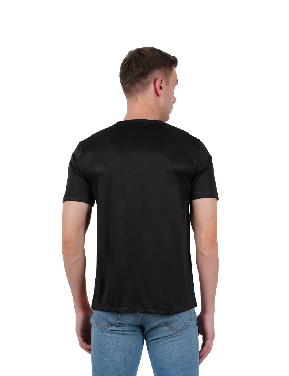 DRY FIT ROUND NECK T SHIRT-  BRONZE & BLACK PRINT - S14