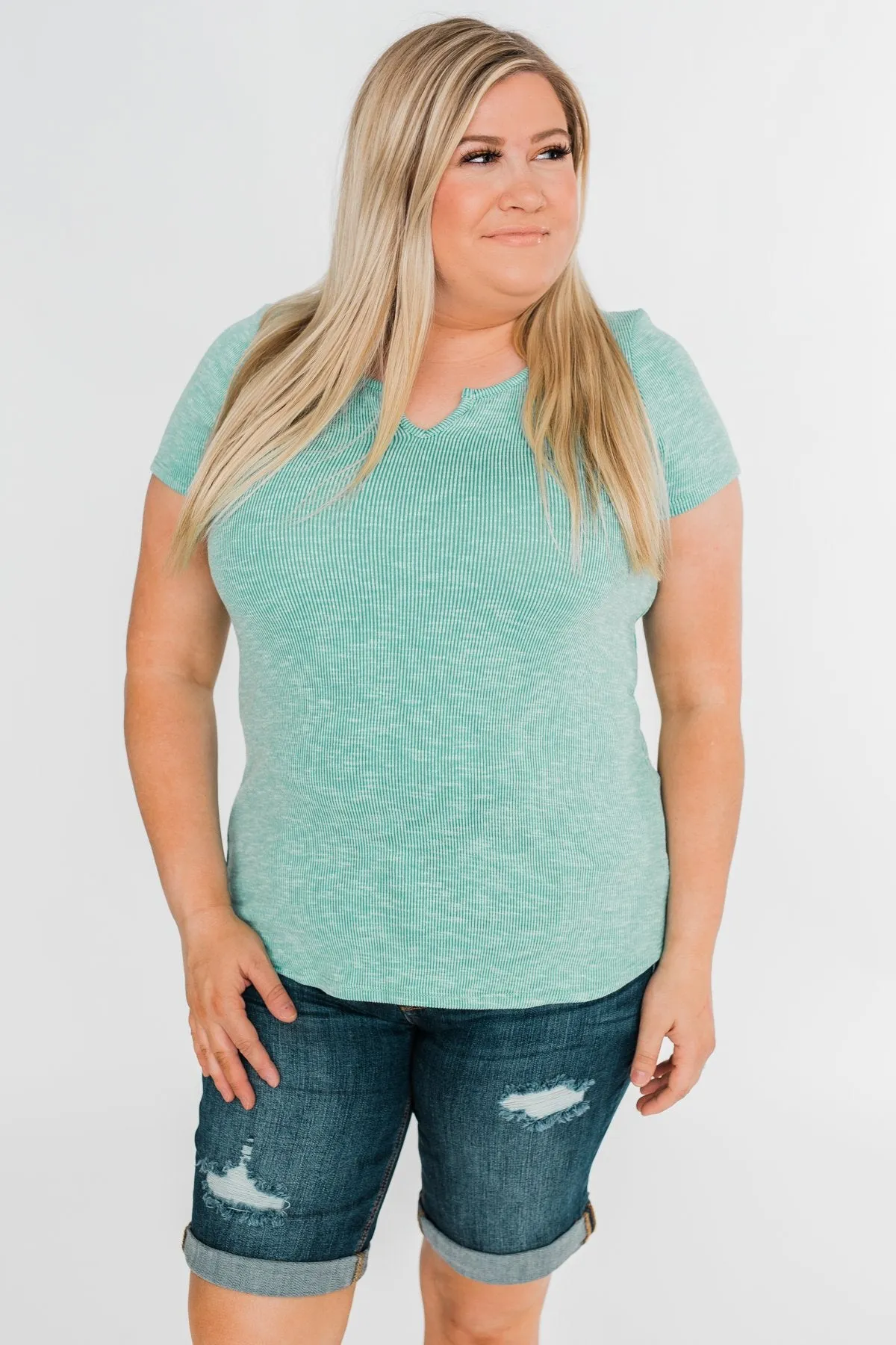 Dusty Mint Notch Top