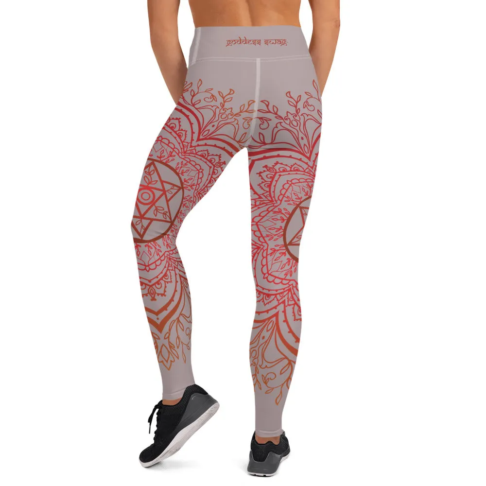 Earth Star Chakra Mandala Leggings by Goddess Swag