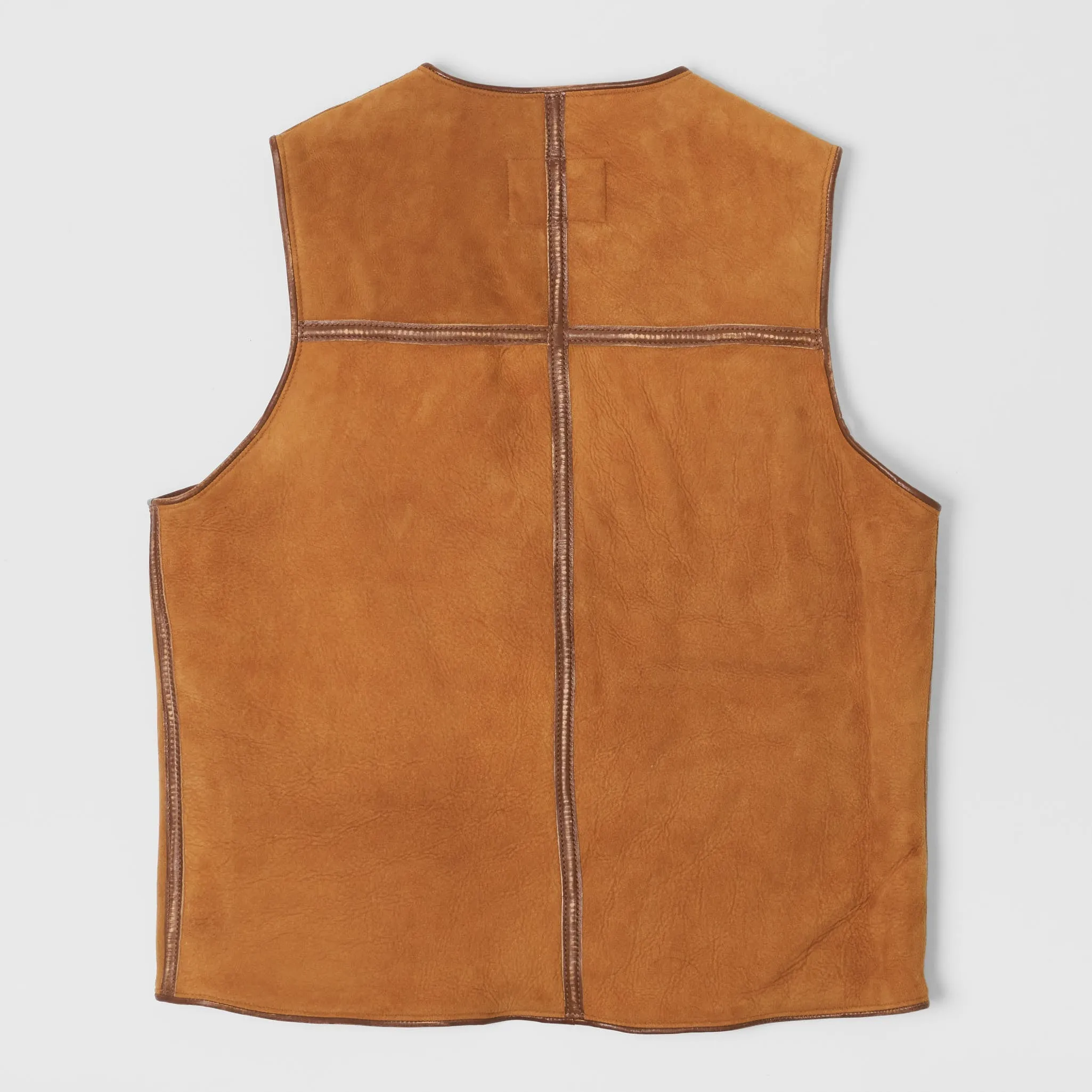 Eastman Shearling Biker Vest Natural