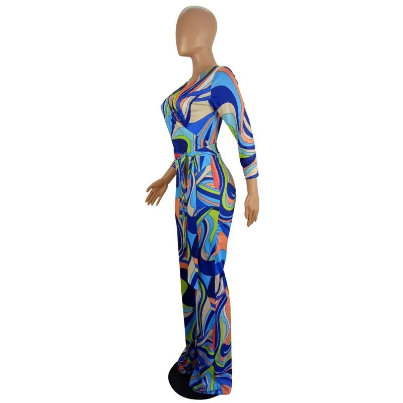 Elegant Deep V-Neck Jumpsuit