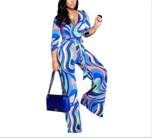Elegant Deep V-Neck Jumpsuit