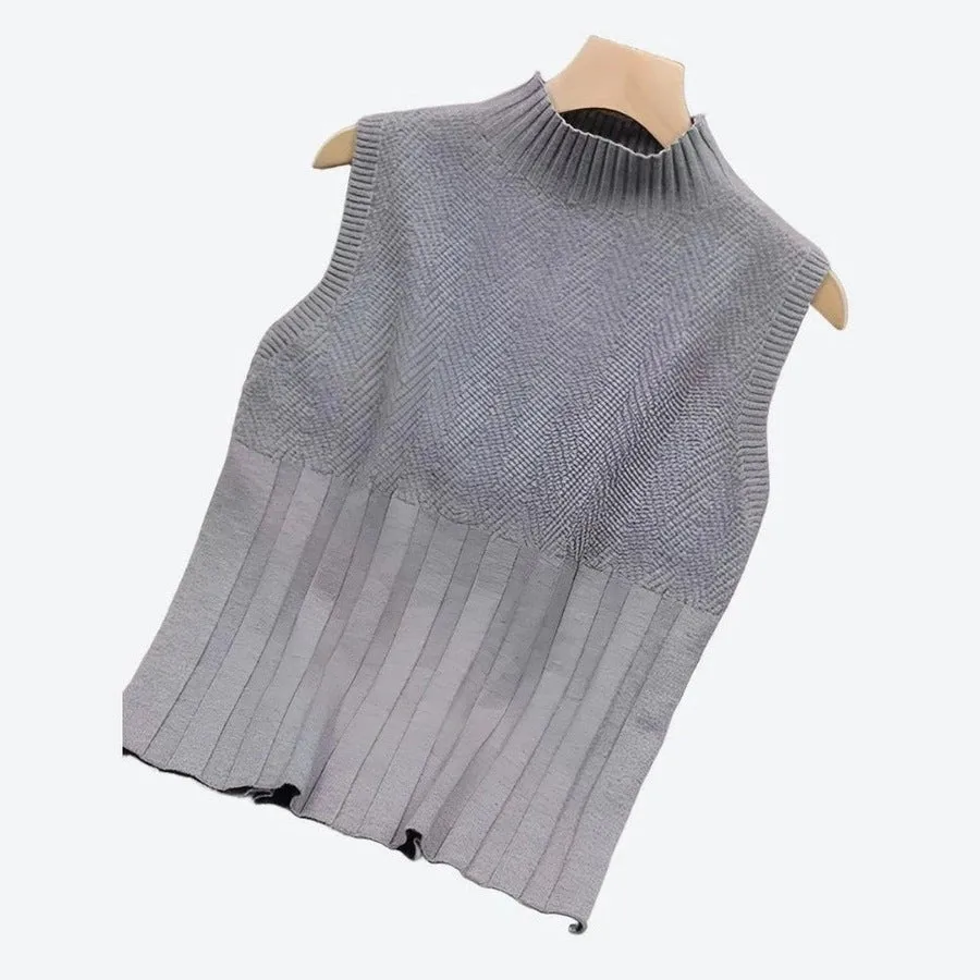 Elegant Sleeveless Mock Neck Tops