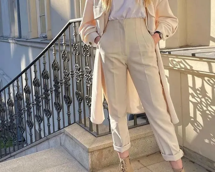 Elegant Solid Pencil Chic Pant