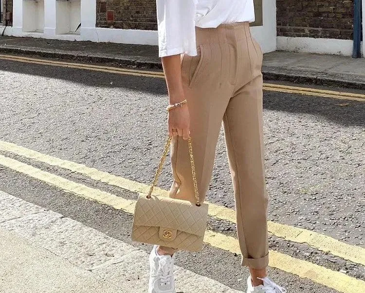 Elegant Solid Pencil Chic Pant