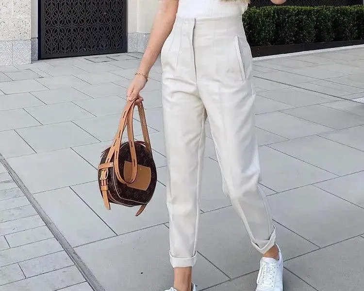 Elegant Solid Pencil Chic Pant