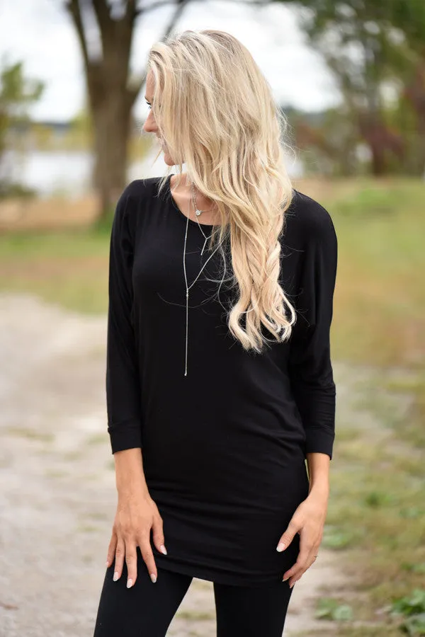Essential Dolman Top - Black